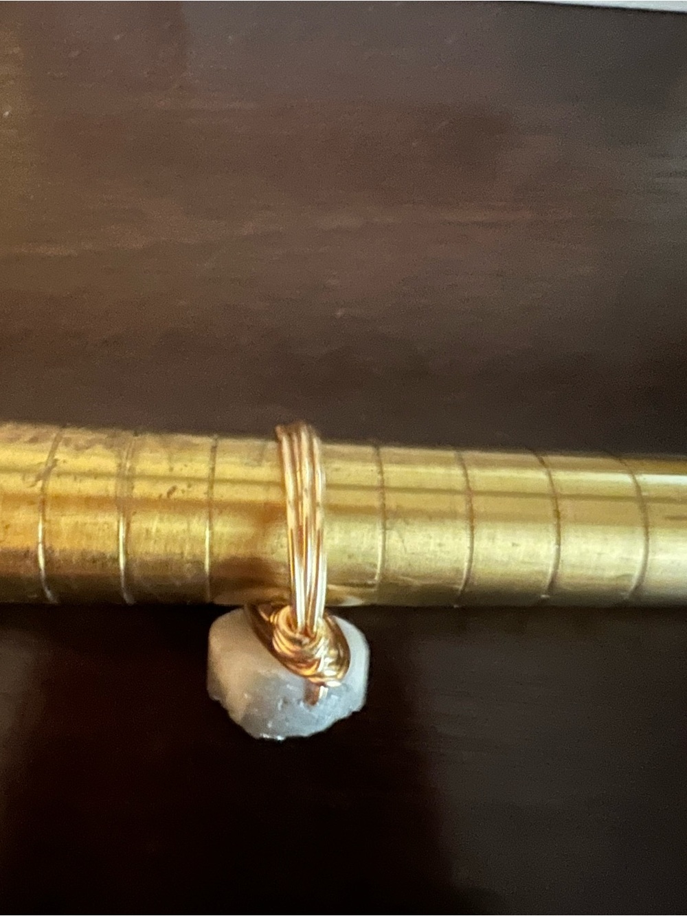 Bourbon and Bowties Gold Chain Necklace and Ring with Silver Druzy Discs - Picture 10 of 12